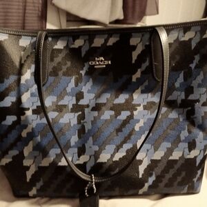Coach Blue and Black Women's Tote Bag